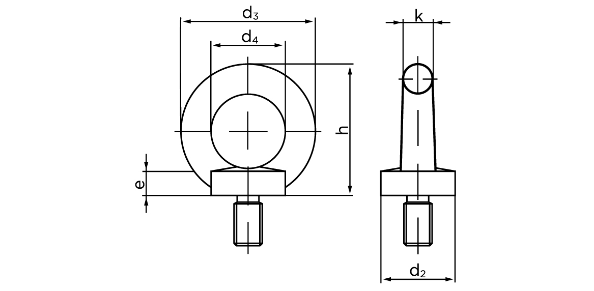 Teknisk tegning af DIN 580